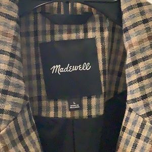 Madewell jacket. Large. Worn only a few times. Tan/butterscotch/blue/black